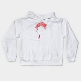 Red Hairstyle - Curved Kids Hoodie